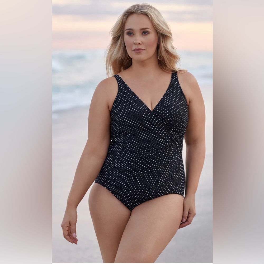 Miraclesuit Swimwear Plus Size Tummy Control One Piece Swimsuit Sz 12 Plus Size